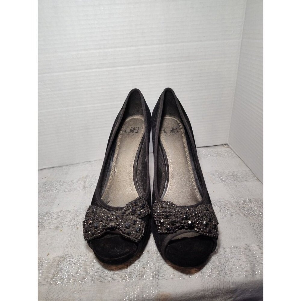 Gianni Bini Black Suede Platform Pumps 9.5M Pre-owned - Picture 5 of 9